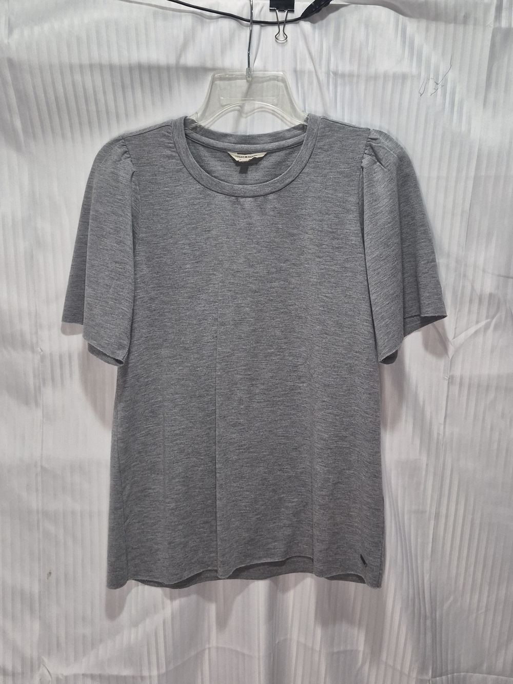 Lucky Brand Y2k Gray Short Sleeve Crewneck Top - Classic Tee Stich Sleeve Detail